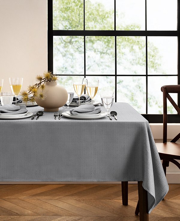 Laurel Solid Texture Water and Stain Resistant Tablecloth, 60" x 102"
