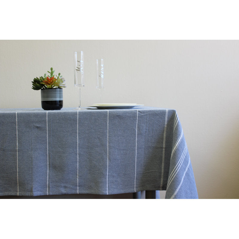 Cannady Striped 100% Cotton Tablecloth