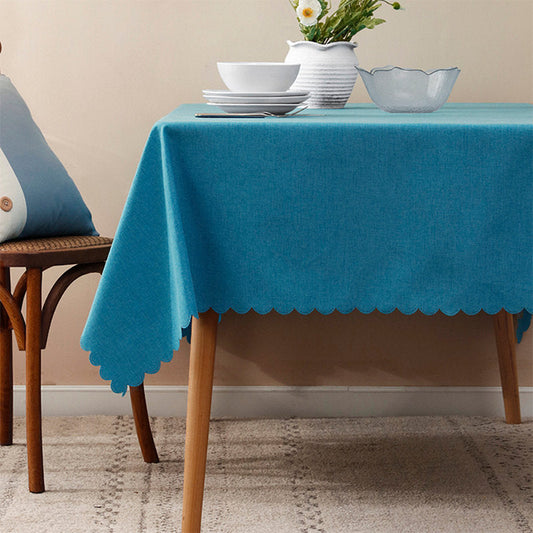 Grey Scalloped Edge Wrinkle-free Heat Resistant 56"x40" Rectangular