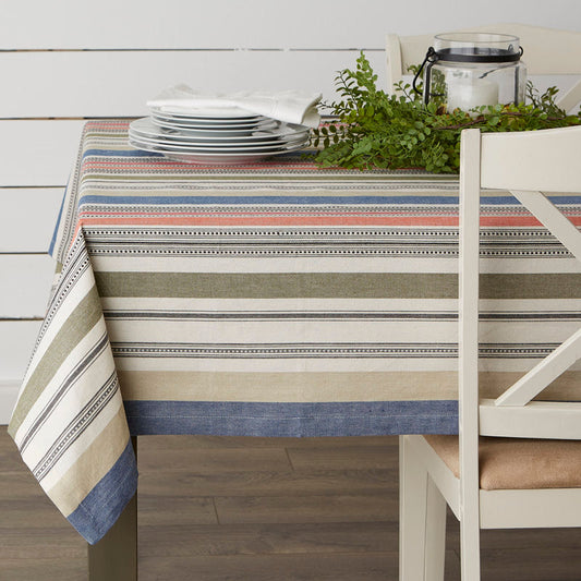 Jenesy Striped 100 Cotton Tablecloths