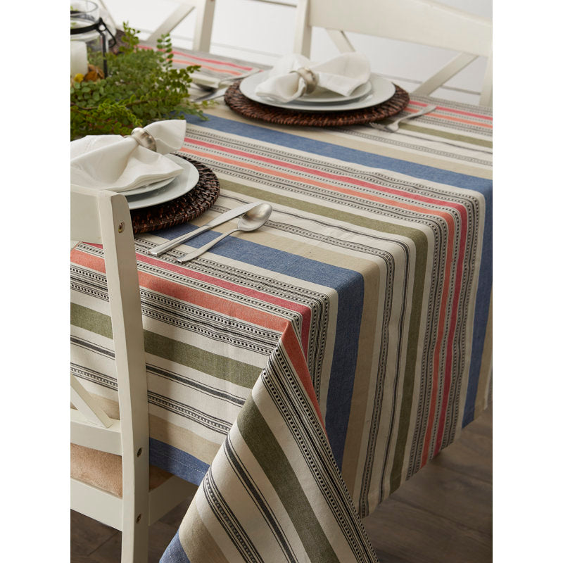 Jenesy Striped 100 Cotton Tablecloths