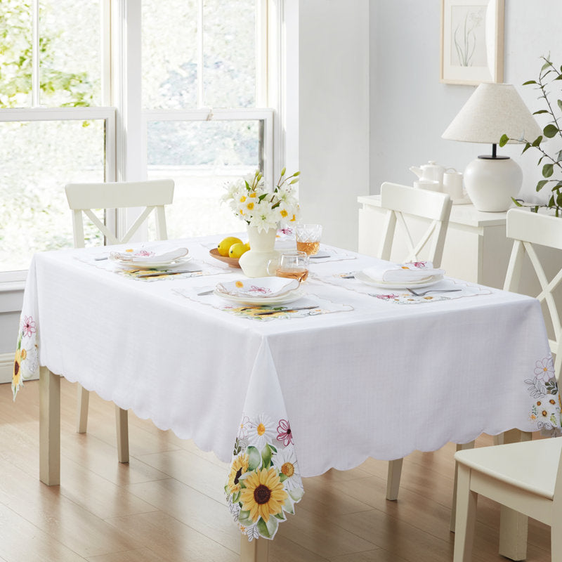Odriscoll Sunflower and Daisies Spring Cutwork Tablecloth